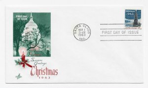 US 1240 (Me-3) 5c Christmas on FDC Artcraft Cachet Unaddressed ECV $7.50