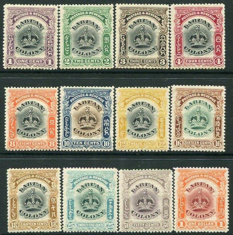 LABUAN-1902 Set to $1 Sg 117-128 MOUNTED MINT V33076