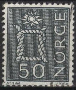 Norway 465 (used) 50ø boatswain’s knot, indigo (1968)