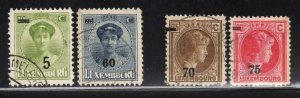 Luxembourg #154, 157, 191, 192 ~ Overprints ~ Used, MX ( 1925-35 )