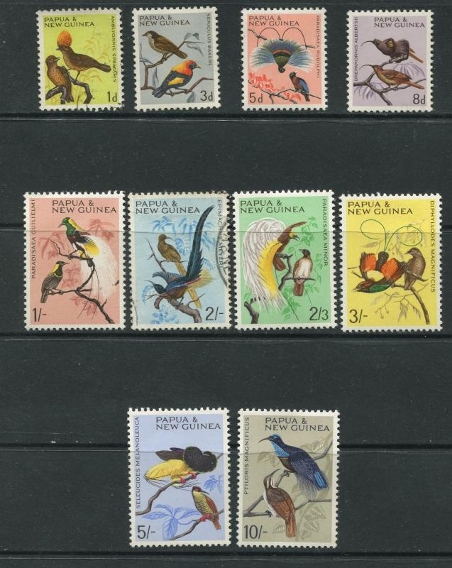 Papua New Guinea - Scott 188- 198 - Birds -1964 - MVLH - Short Set of 10 Stamps