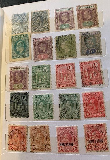 STAMP STATION PERTH St Vincent Collection in Album 170+ stamps Mint/Hinged
