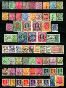 India #80 / #092 1911-1935 Assorted King V Definitive & Officials 65 Items