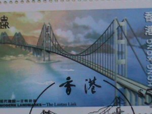 ​HONG KONG -1997-  MODERN LANDMARKS-THE OPENING OF LANTAU LINK BRIDGE S/S FDC