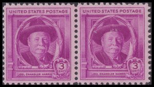 US 980 Joel Chandler Harris 3c horz pair MNH 1948