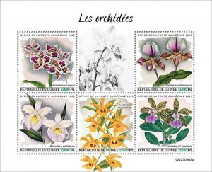 2024 04- GUINEA - ORCHIDS           5V  complet set    MNH ** T