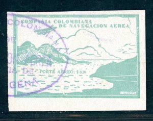 COLOMBIA CARTAGENA SCOTT #C11A - AIR MAIL - USED AS SHOWN