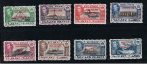 Falkland Islands #2L1-5L8  MVFLH OG  Issues for Separate Islands complete 