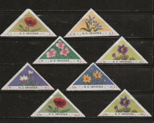 Croatia Lot Of Stamps Issued In Exile - 8 Flowers - Not Listed In Scott