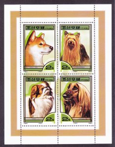 North Korea DPR 3963 MNH 2000 Various Dogs Mini Sheet of 4 Very Fine