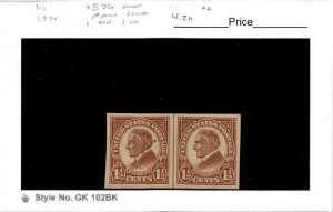 United States Postage Stamp, #576 Pair Mint LH, 1923 Harding (AJ)