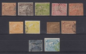 ARGENTINA BUENOS AIRES 1858-59 STEAMSHIP Sc 1 & 3-8 ELEVEN FORGERIES UNSD & USED 