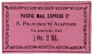 (I.B) US Local Post : Pacific Mail Express 2rl (San Francisco - Los Angeles)