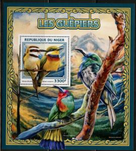 NIGER 2016 BEE EATERS   SOUVENIR SHEET MINT NH