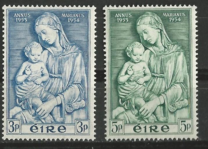 Ireland # 151-152 Marian Year (2) Unused VLH