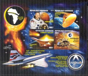 Gabon 2019 Lollini Space Apollo 11 Concorde 50 Years (III) Sheet MNH