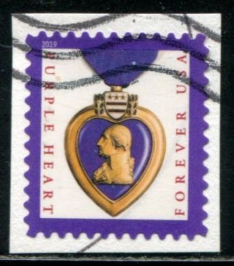 5419 US (55c) Purple Heart and Ribbon w/Frame SA, used on paper