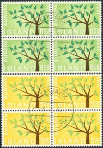 Iceland 1962 Sc 348-9 Europa CEPT Tree CDS 4 Stamp Used