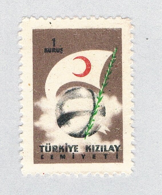 Turkey RA208 Used Red Crescent Symbol on the Flag 1958 (BP86305)