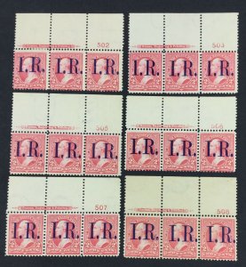 MOMEN: US STAMPS #R155 PLATE STRIPS REVENUE MINT OG H LOT #46830