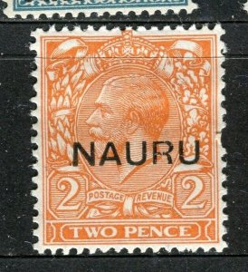 NAURU; 1916 early GV Optd. issue Mint hinged 2d. value