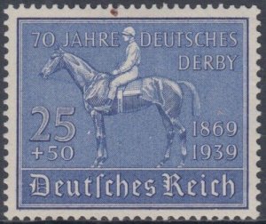 GERMANY Sc # B144.2 SINGLE VLH - 70th ANN of the GERMAN DERBY, SMALL DOT on TOP