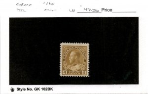 Canada, Postage Stamp, #110 Mint LH, 1922 King George (AC)