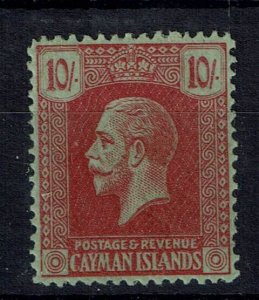 CAYMAN ISLANDS SG83 1926 10/= CARMINE ON GREEN LMM (d)