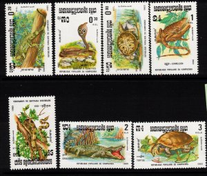 Cambodia Sc 420-6 NH set of 1983 - Animals - Reptiles