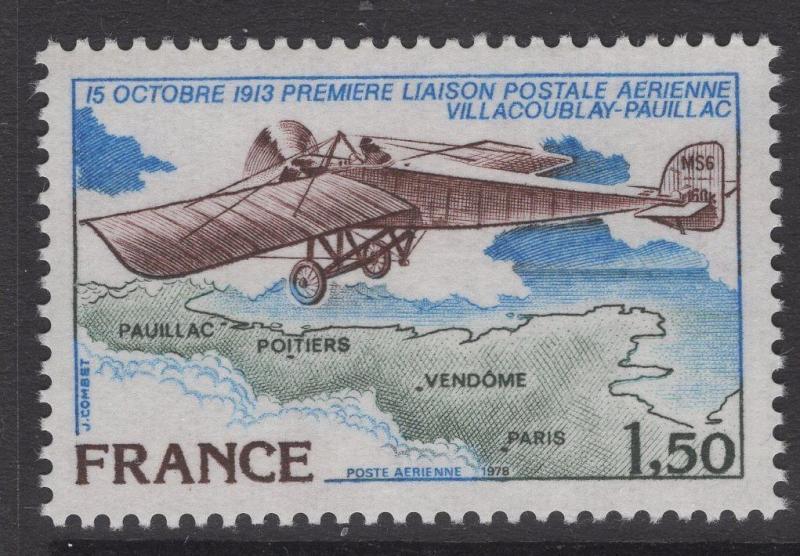 FRANCE SG2280 1978 65th ANNIV OF FIRST AIRMAIL FLIGHT VILLACOUBLAY-PAUILLAC MNH