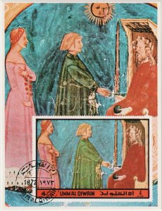 1972 Umm Al Qiwain - Dante Divine Comedy Mini Sheet Imperf, CTO