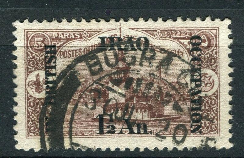 IRAQ; 1918 BRITISH OCCUPATION issue fine used 1.5a. value + good POSTMARK