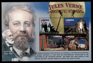 Liberia - 2005 - Jules Verne - Sheet of 4 Stamps - Scott #2334 - MNH