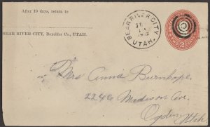 1912 Bullseye Fancy Cancel BEAR RIVER CITY Utah