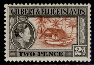 GILBERT AND ELLICE ISLANDS GVI SG46, 2d red-brown & grey-black, M MINT.