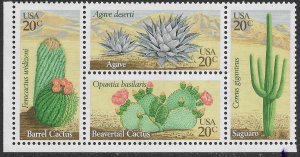 US #1942-45 MNH corner block of 4. Cactus.