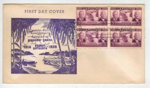 1939 PANAMA CANAL TEDDY ROOSEVELT FDC 856-12 BETTER ANNIS BLOCK OF 4 CV $40