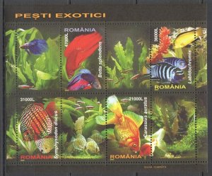 O0266 2005 Romania Exotic Fishes Fauna Marine Life Bl351 Mnh