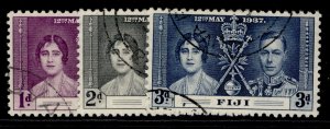 FIJI GVI SG246-248, 1937 CORONATION set, FINE USED.