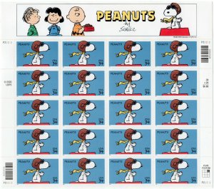 Scott #3507 Peanuts (Snoopy) Sheet of Twenty Stamps in White Ace Page & Mount