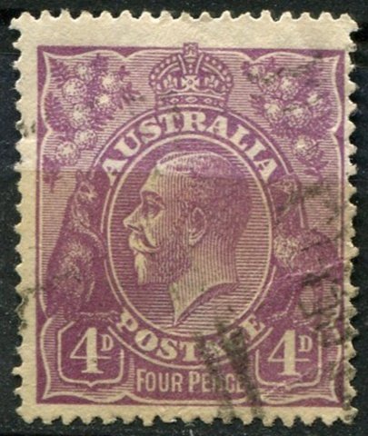 Australia Sc#32 Used, 4p vio, King George V Issue (1921)