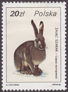 Poland 2723 Lepus Europaeus (Hare) 20.00zł 1986