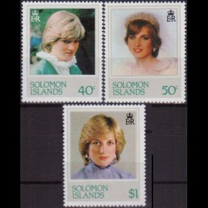 SOLOMON IS. 1982 - Scott# 472-4 Diana Birthday 40c-$1 NH