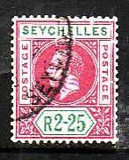 Seychelles-Sc#73- id7-used 2.25r vio & grn KGV-1912-