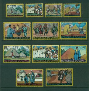 Guinea #493-503/#C100 (1968 Traditional Homes set) VFMNH CV $9.05