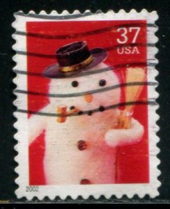 3678 US 37c Snowmen SA, used