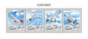 Djibouti - 2018 Concorde Plane - 4 Stamp Sheet - DJB18104a