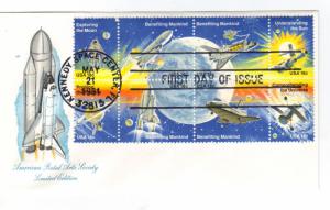 US 1912-1919 18c Space Achievement blk 8 FDC Farnam Cachet Variety ECV $22.50