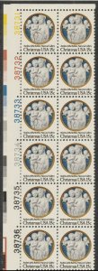 US 1768 Christmas Madonna & Child 15c plate block 12 UL 38731 MNH 1978