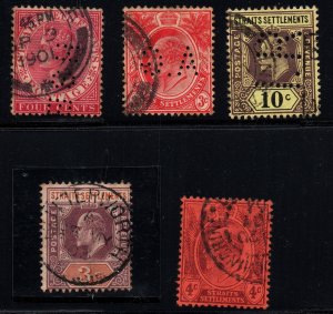 BUTTERWORTH COCHINCHINE SON POSTMARK & 3 PERFINS Malaysia Straits Settlements